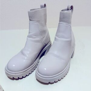 White combat boots
